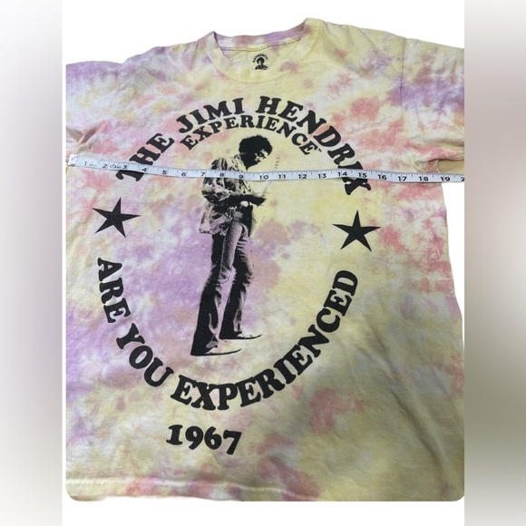 Jimi Hendrix Tie Dye Crewneck T-Shirt Color: Purple/Yellow | Size:S - Picture 5 of 6
